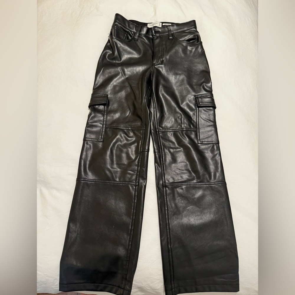Abercrombie vegan leather cargo pants!
